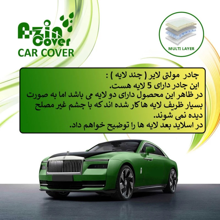 چادر خودرو آذین کاور مدل MULTILAYER مناسب برای تویوتا پریوس