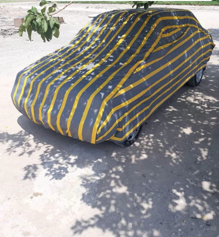چادر ماشین نخی پشت کرکی مخصوص فیدلیتی 7 نفره (داخل پنبه ای، ضد خش و مقاوم به آفتاب)(زمینه سفید)