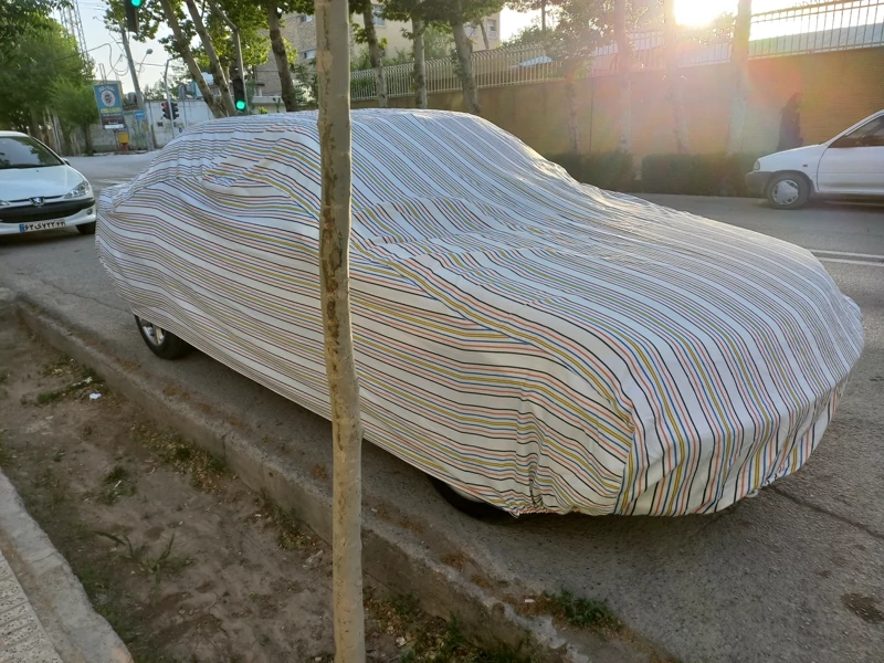 چادر ماشین نخی پشت کرکی مخصوص جنسیس سدان (داخل پنبه ای، ضد خش و مقاوم به آفتاب)