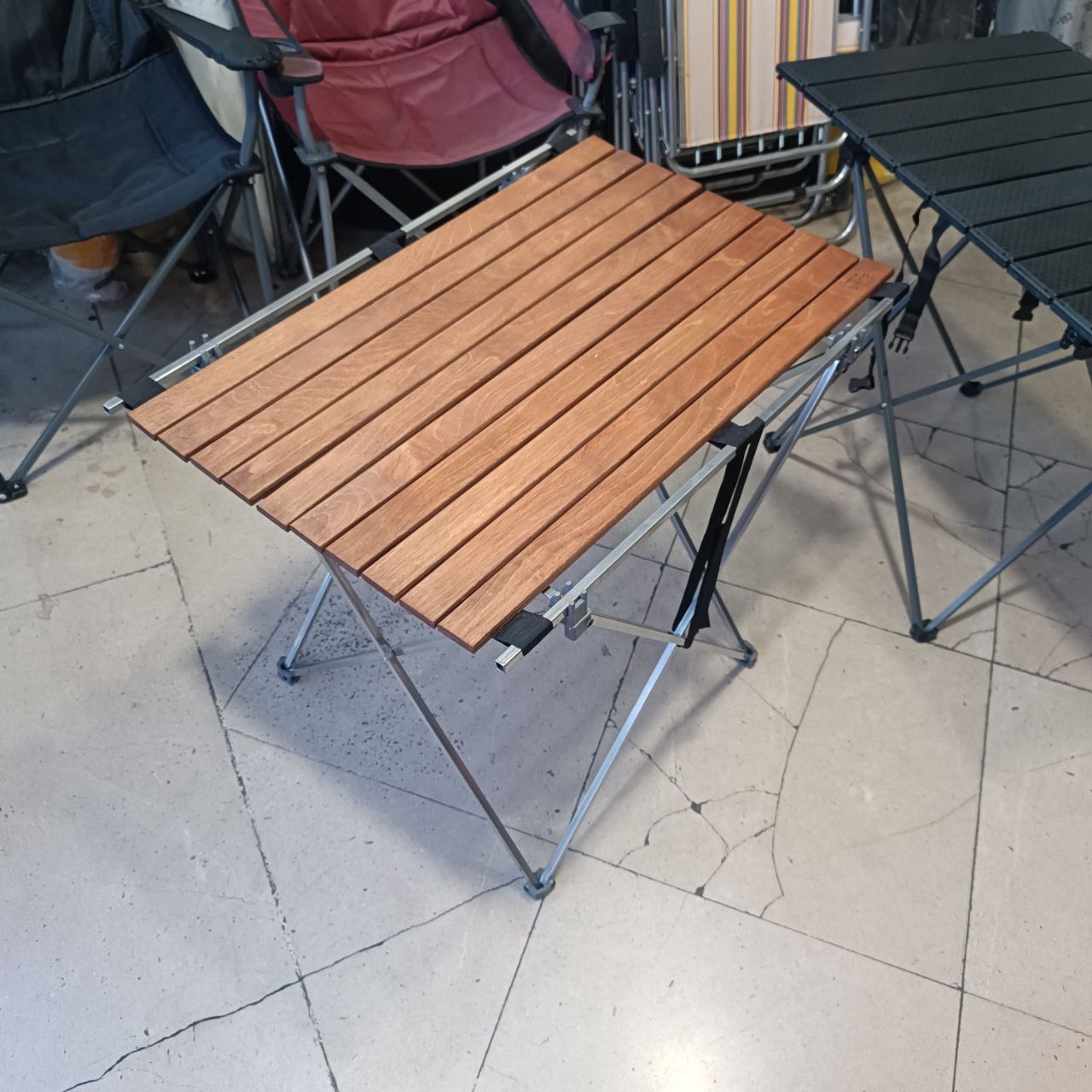 میز تاشو صفحه چوبی